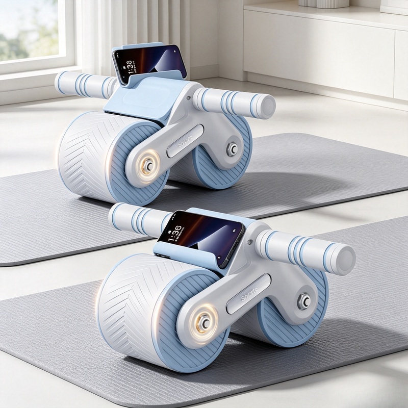 자동 반동 기능이 있는 이중 휠 복부 롤러(휴대폰 거치 - Ab Roller Wheel With Elbow Support 리뷰 및 가격